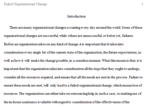 failed organizational change case study