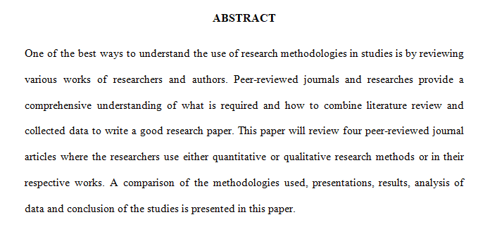Locate at least 4 contemporary peer-reviewed articles or dissertation or thesis research studies that are quantitative