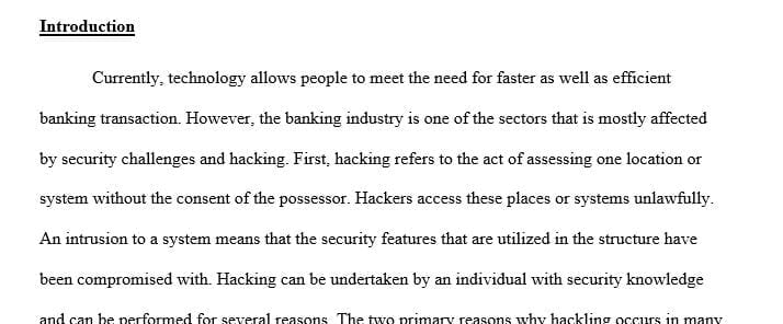 Topic: Security challenges & Prevention of Hacking in Banking Industry.