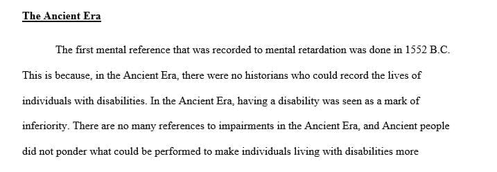 Writing an Essay about the culture, life and history of people who have disabilities.