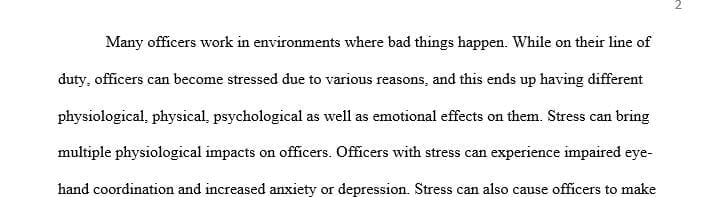 How are each of these areas affected when an officer is involved in a high risk or traumatic incident