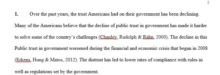 How has public trust in government changed over time