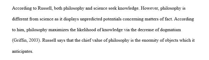 How does he think philosophy is different from science