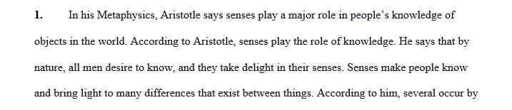What role do the senses play in our knowledge of objects (‘particulars’) in the world