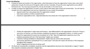 A 1200 word business research paper on analyzing an organization.