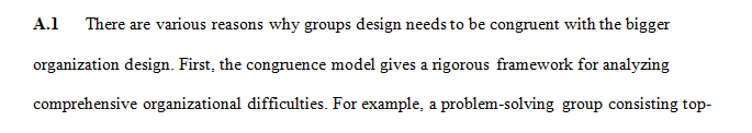 Why it is important for a group design to be congruent with the larger organization design.